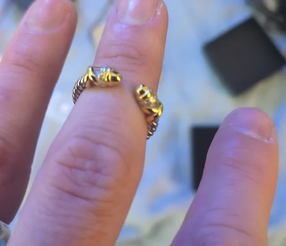 David Yurman Gold and Silver Cable Ring - Picture 3 of 5